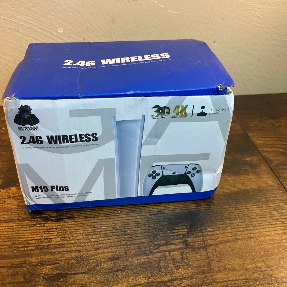 SJGAM M15 Plus 4K Wireless Home Console w/ Wi-Fi, 2 Controllers, HDMI White